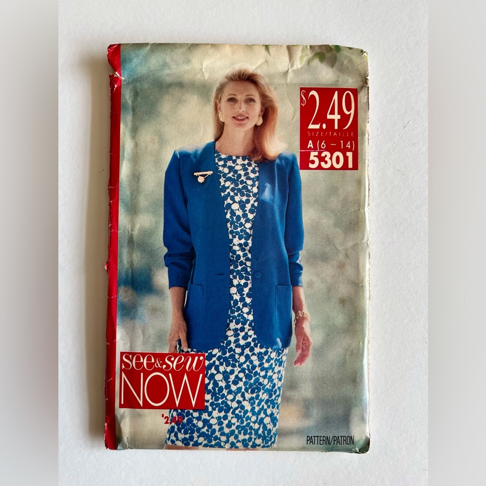 See & Sew Butterick Misses Pattern 5301 for Jacket & Dress - Sizes 6-14